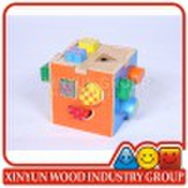 Wood Wooden Shape Sorter Sorting Cube