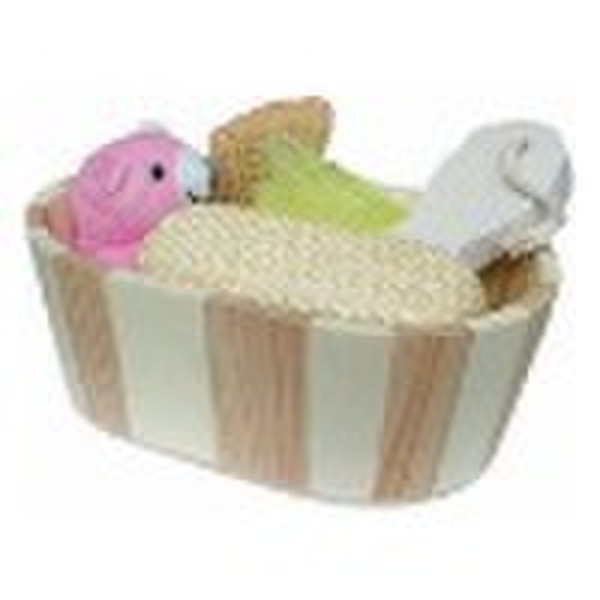 Wooden natural bath set