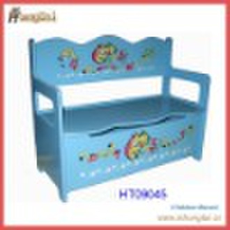 Wood storage bench , wooden children furniture