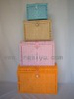 Fabric covered storage boxes