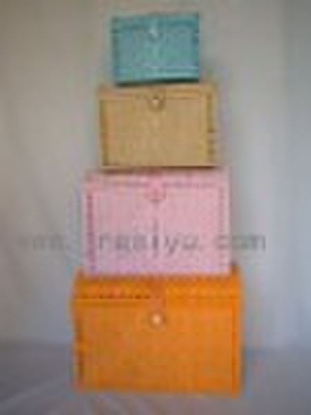 Fabric covered storage boxes