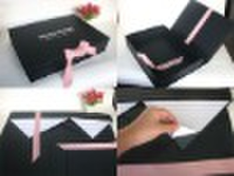 red charm foldable gift box with ribbon