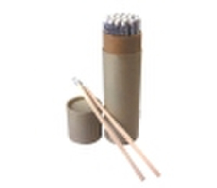 7"12pcs Nature Pencil with wooden tube