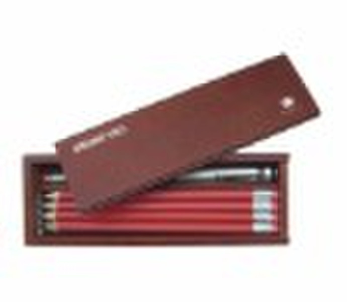 stationery set:9pcs HB pencil,with one metal sharp