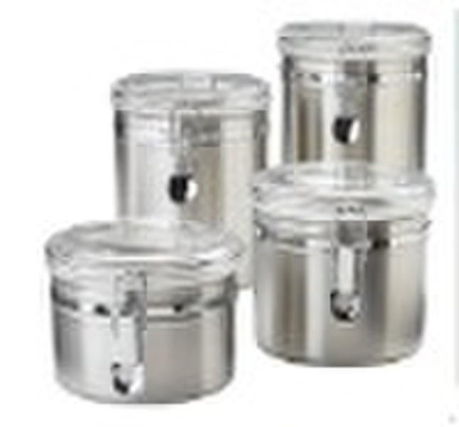 Stainless Steel Canister Set with ps lid