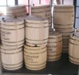 wooden barrel for coffee beans or food