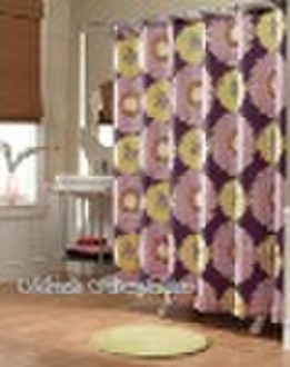 100%polyester printed bathroom printed shower curt