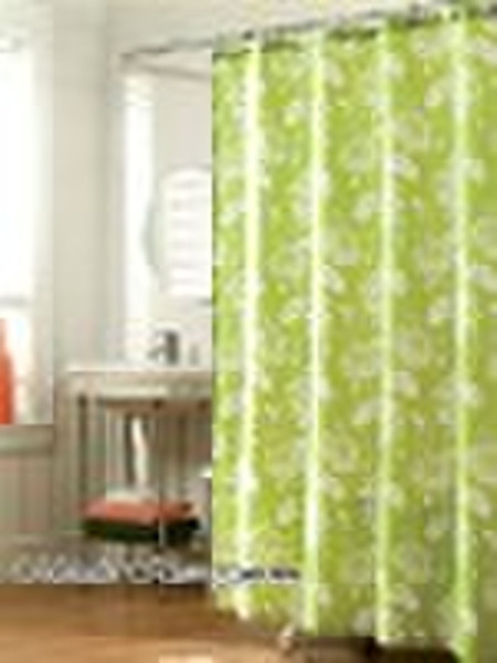 100%polyester printed  flower fabric shower curtai