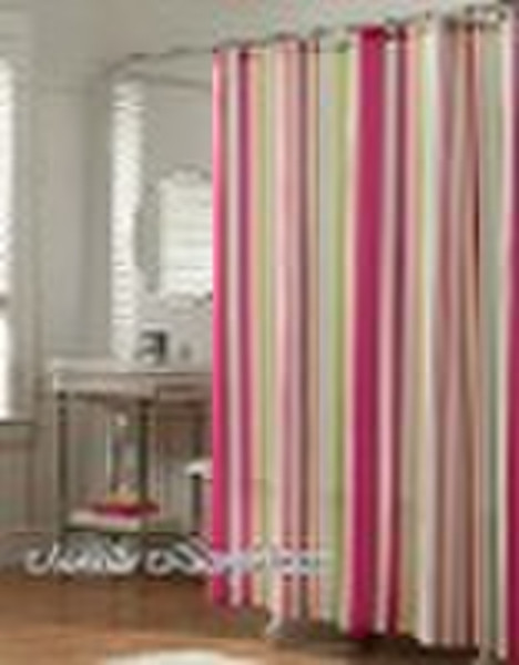 Printed stripe bathroom polyester shower curtain