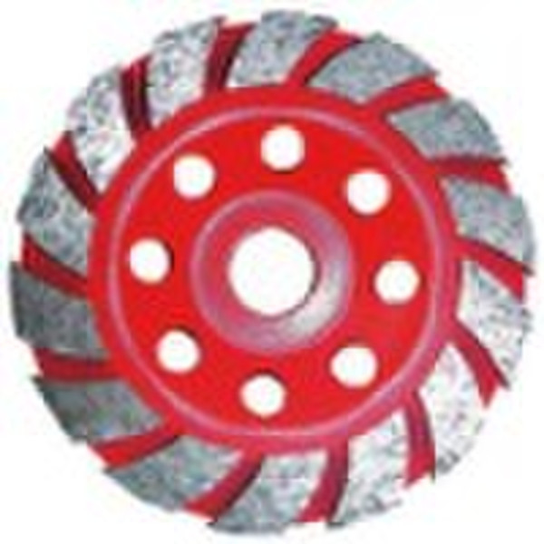 Broad turbo cup diamond grinding wheel