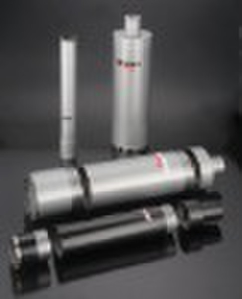 Three part diamond core bit