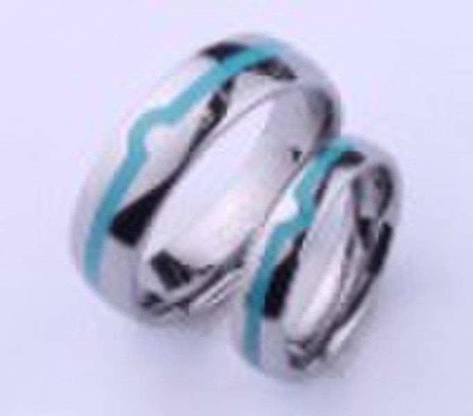 Tungsten ring Blue band