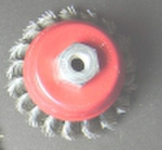 Twisted /knotted cup wire brush