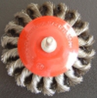 Twisted wire bevel brush with shank