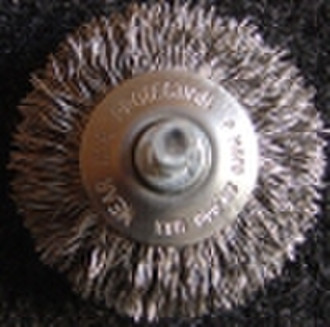 Crimped bevel wire brush with shank