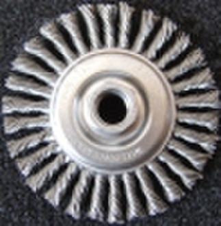 Single section wheel brush with stringer bead type