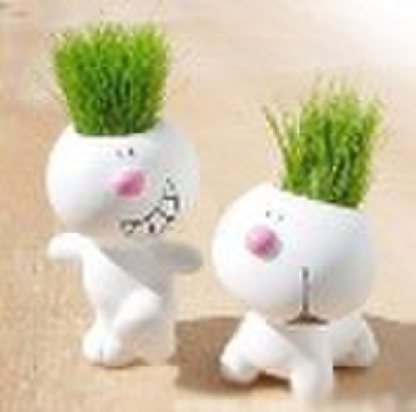 Grass head ,grass doll,little garden,gift,grass do