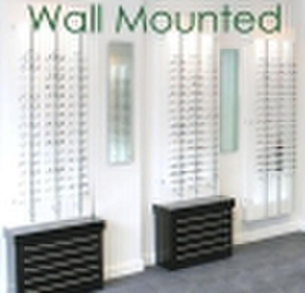 wall mounted eyeglasses display shelf