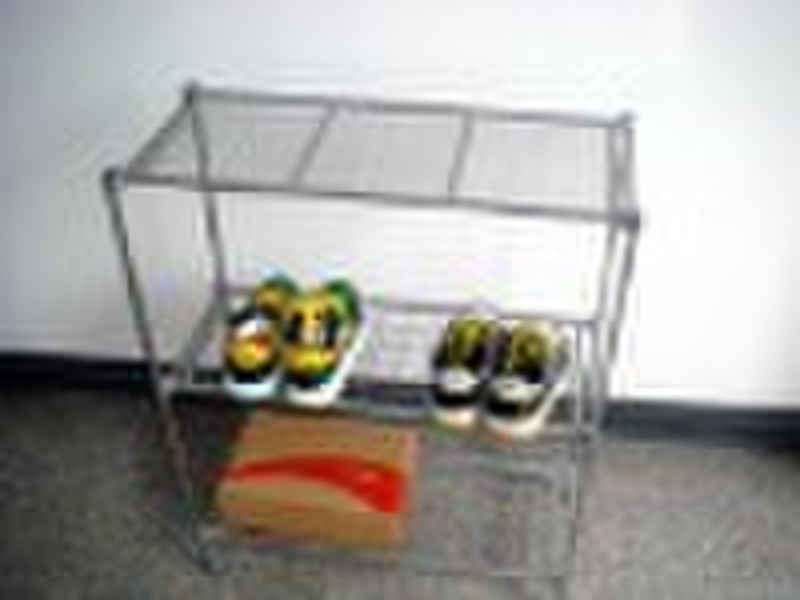 Meatl folding shoe rack