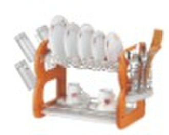 2L DISH RACK,rubber wood kitchen rack