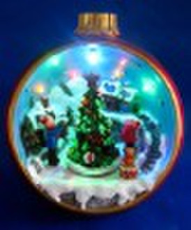 polyresin Christmas decoration ball scene with led