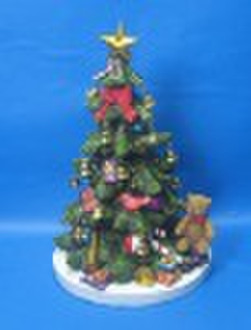 polyresin christmas tree decoration with bell 8.5&