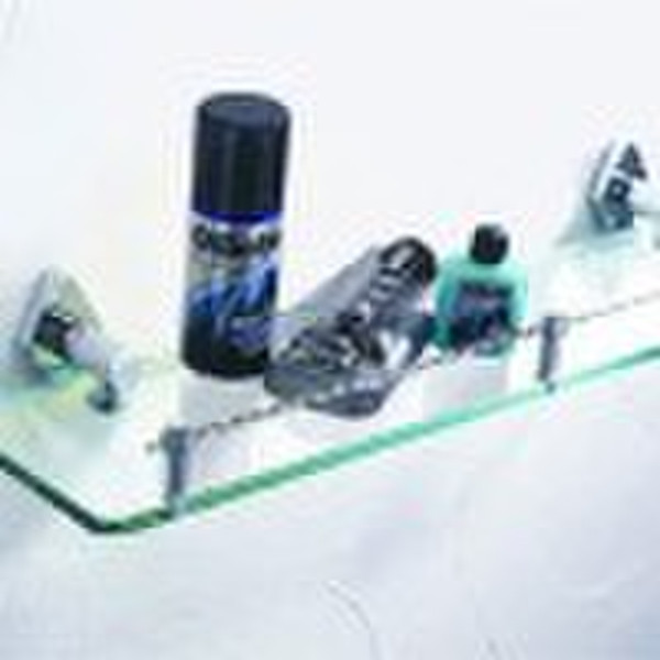 bathroom glass shelf