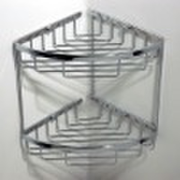 brass bathroom corner basket