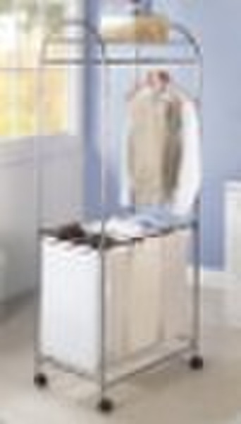 (D1005)Canvas Laundry Trolley in Steel