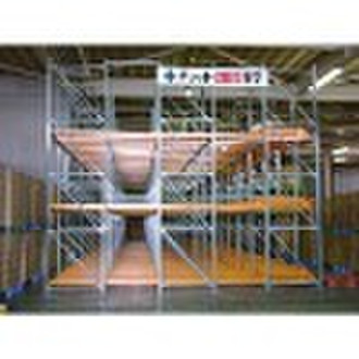 Push back pallet racking