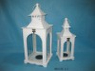 white wooden lantern
