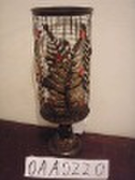 handmade bronze-colored classic metal lantern