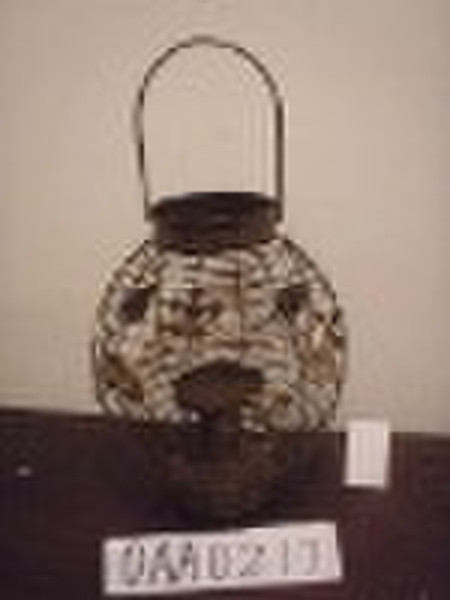 handmade bronze-colored classic metal lantern