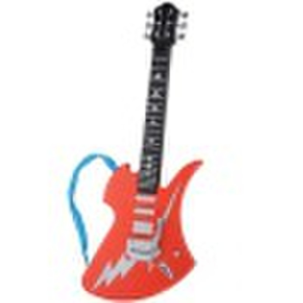 红色塑料电子吉他的玩具(EN71的，62115，卢