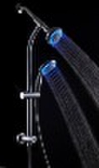 Blue lighting shower head