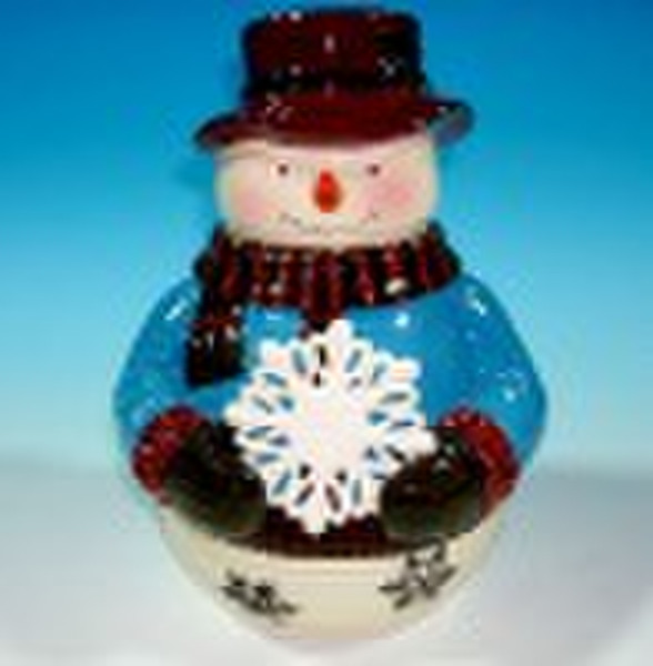 Ceramic Weihnachtsschneemann-Plätzchen-Glas