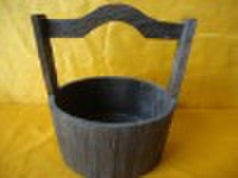 wooden bucket