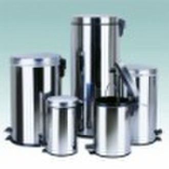 Round stainless steel trash can