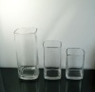 clear square glass vase