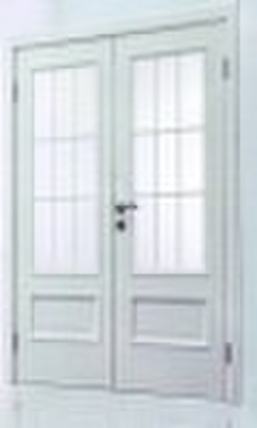 double glass wood door