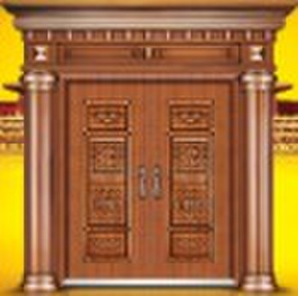 splendent steel door with Rome Pillar