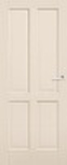 4 panel white print apartment interior wooden door