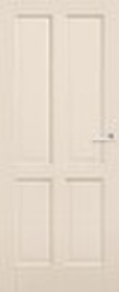 4 panel white print apartment interior wooden door