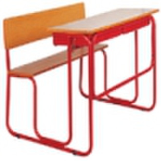 Double school student desk and chair