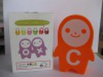 Plastic letter doll coin bank/ money holder