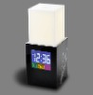 fashionable risen  desk lamp with clock