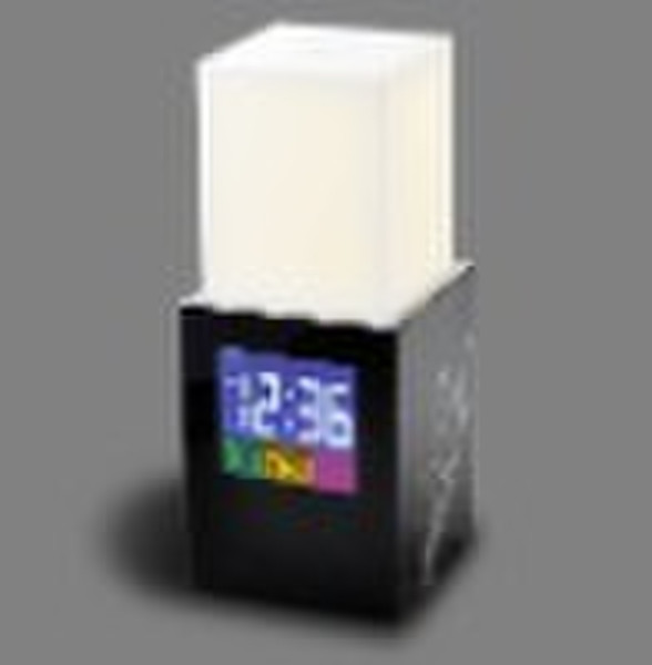 fashionable risen  desk lamp with clock