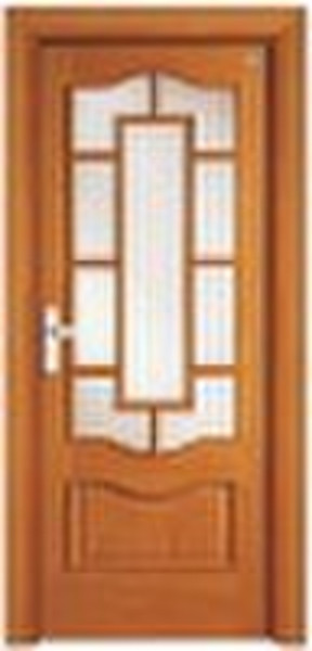 wooden door with glass