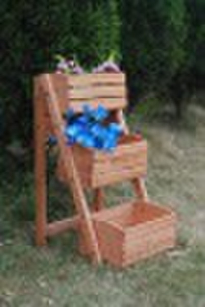 wooden planter, flower stand, wooden barrel, woode