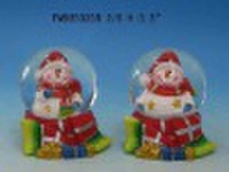 polyresin snowman water globe